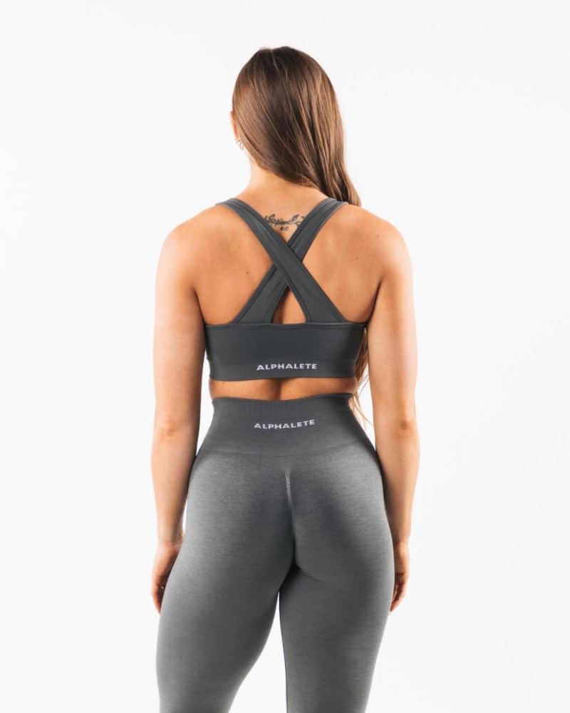 Alphalete Amplify Bra Sports BH Dame Smoke | LVBNUA-024