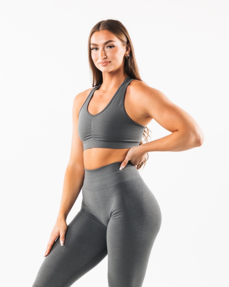 Alphalete Amplify Bra Sports BH Dame Smoke | LVBNUA-024