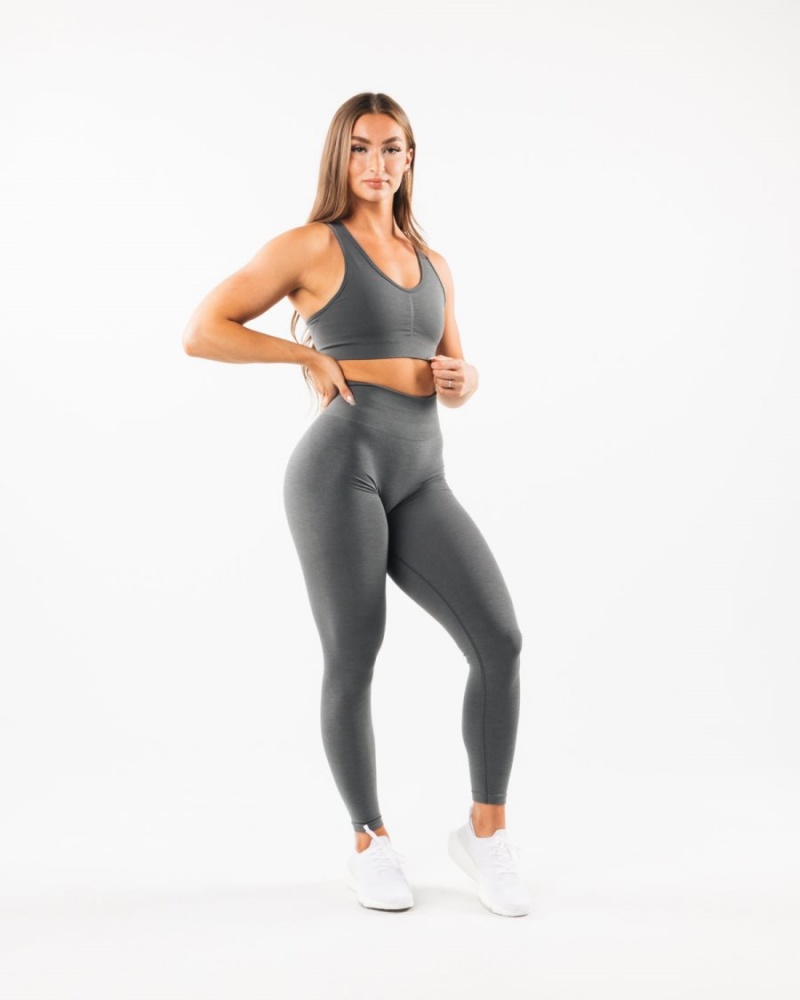 Alphalete Amplify Bra Sports BH Dame Smoke | LVBNUA-024