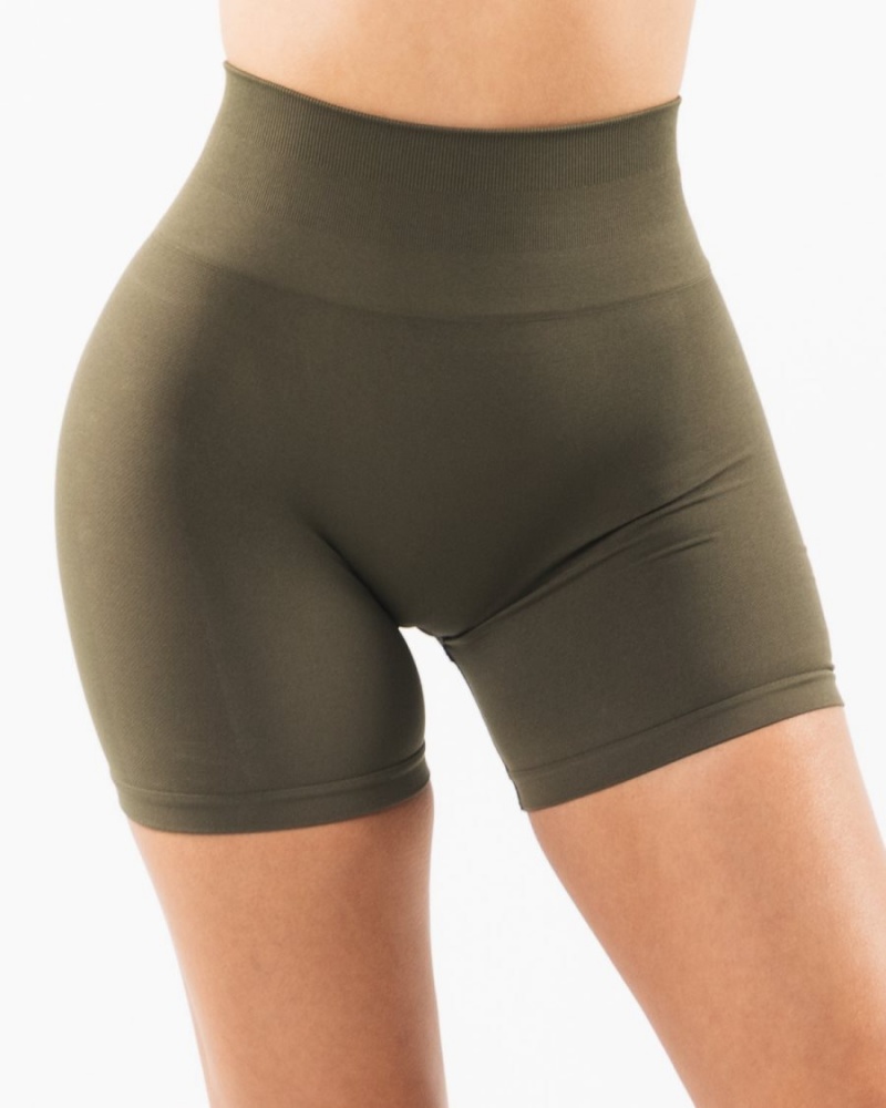 Alphalete Amplify Kort 4.5" Shorts Dame Oak | CPQBVR-423