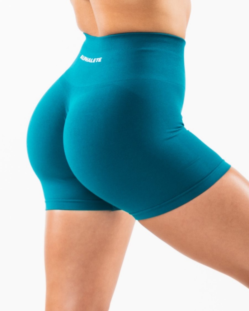 Alphalete Amplify Kort 4.5" Shorts Dame Galactic Ocean | EYPHJG-460