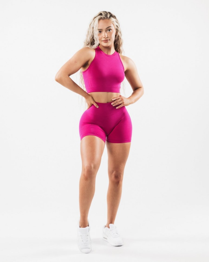 Alphalete Amplify Kort 4.5" Shorts Dame Magenta | HXCWUD-524