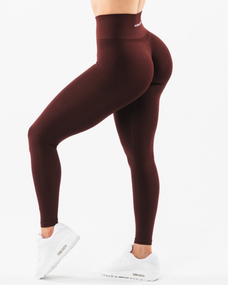 Alphalete Amplify Legging Leggings Dame Sangria | MYQBXF-029