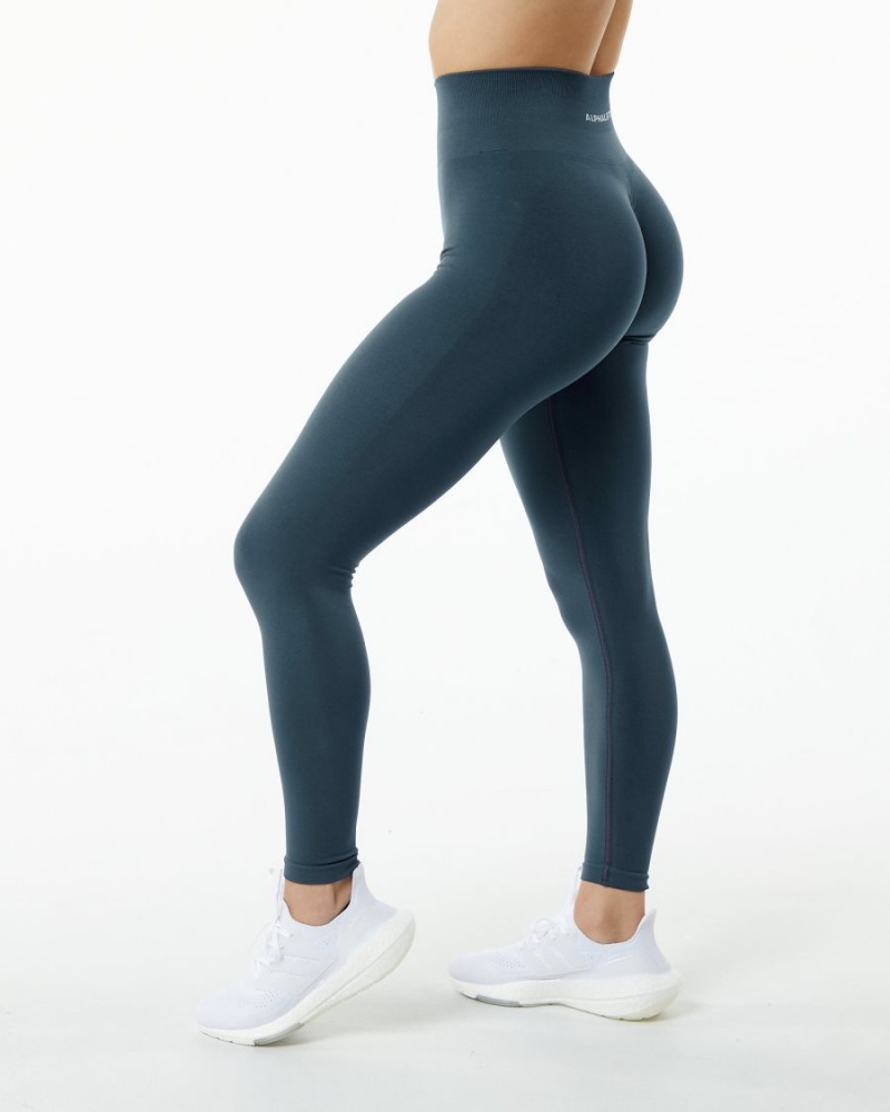 Alphalete Amplify Legging Leggings Dame Blå | SZMQXB-095