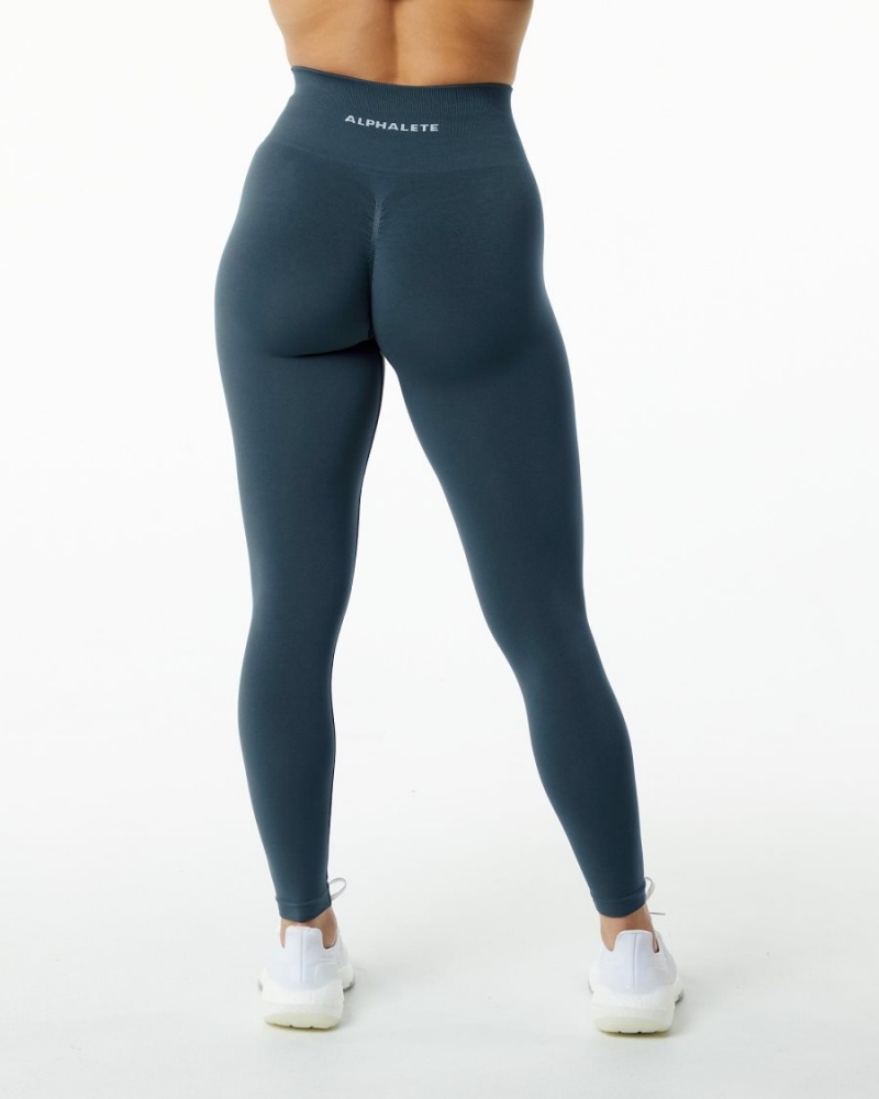 Alphalete Amplify Legging Leggings Dame Blå | SZMQXB-095