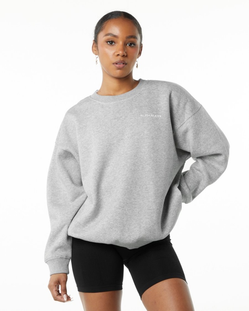 Alphalete Classic Crew Jakker Dame Grå | JHRGLO-729