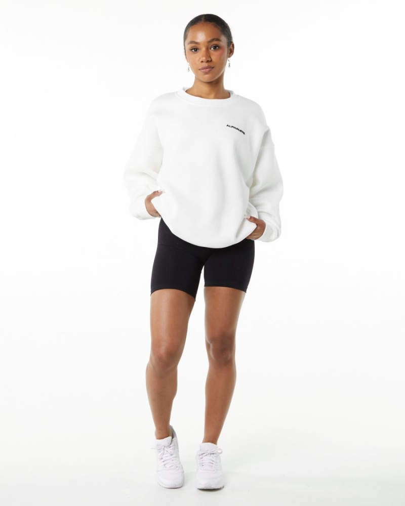 Alphalete Classic Crew Jakker Dame Hvite | KEIWPV-534