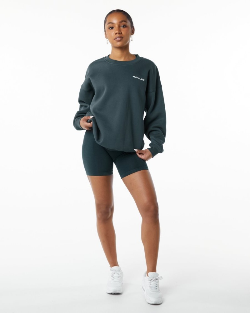 Alphalete Classic Crew Jakker Dame Ocean | TLSWPJ-579