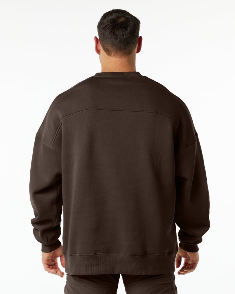 Alphalete Classic Crew Jakker Herre Brune | OIKBSD-497