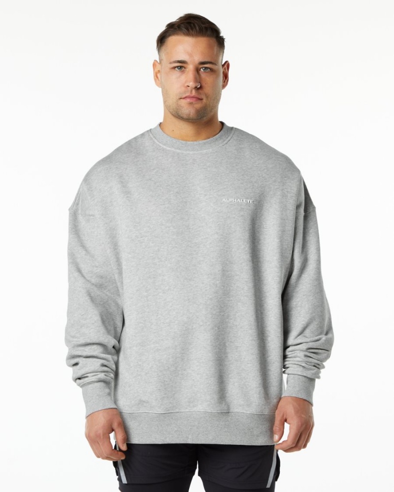 Alphalete Classic Crew Jakker Herre Grå | ROVIDF-698