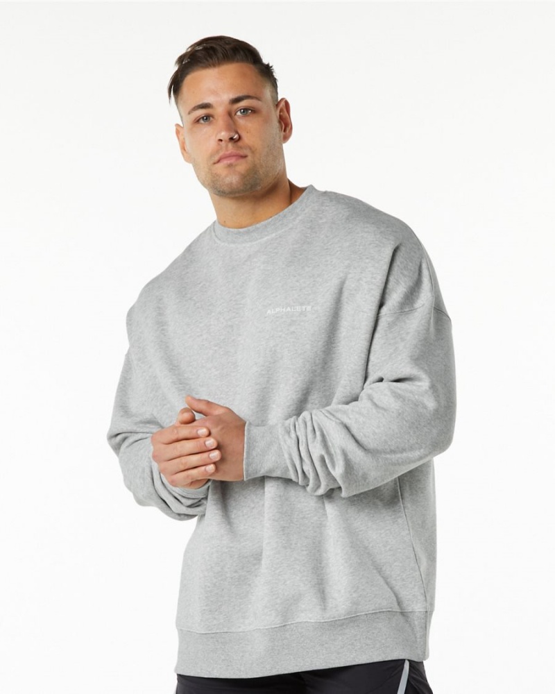 Alphalete Classic Crew Jakker Herre Grå | ROVIDF-698