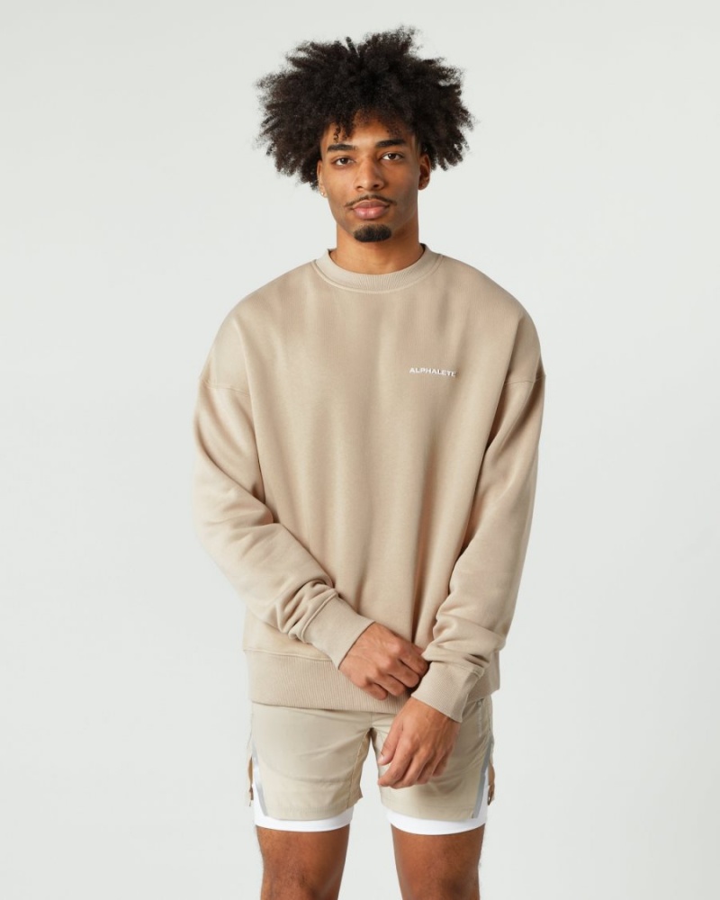 Alphalete Classic Crew Jakker Herre Linen | PXUABM-891