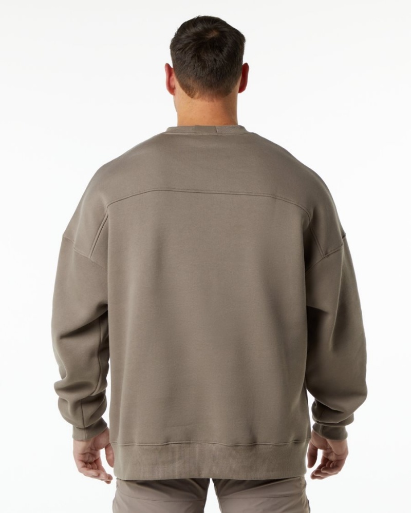 Alphalete Classic Crew Jakker Herre Mocha | GRZJNI-607