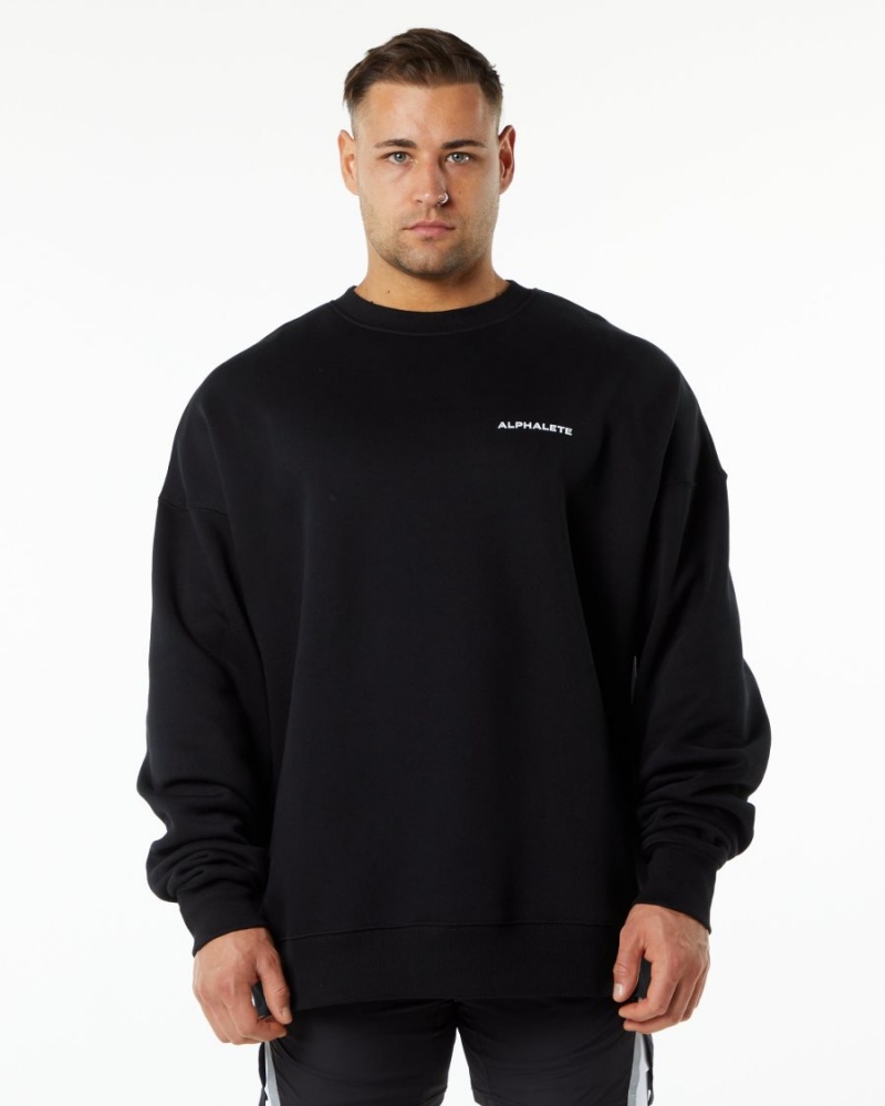 Alphalete Classic Crew Jakker Herre Svarte | DJYXZS-054