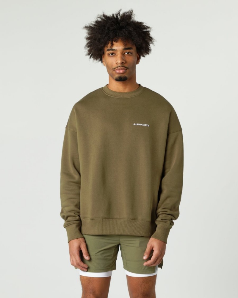 Alphalete Classic Crew Jakker Herre Willow | AZHEOJ-291