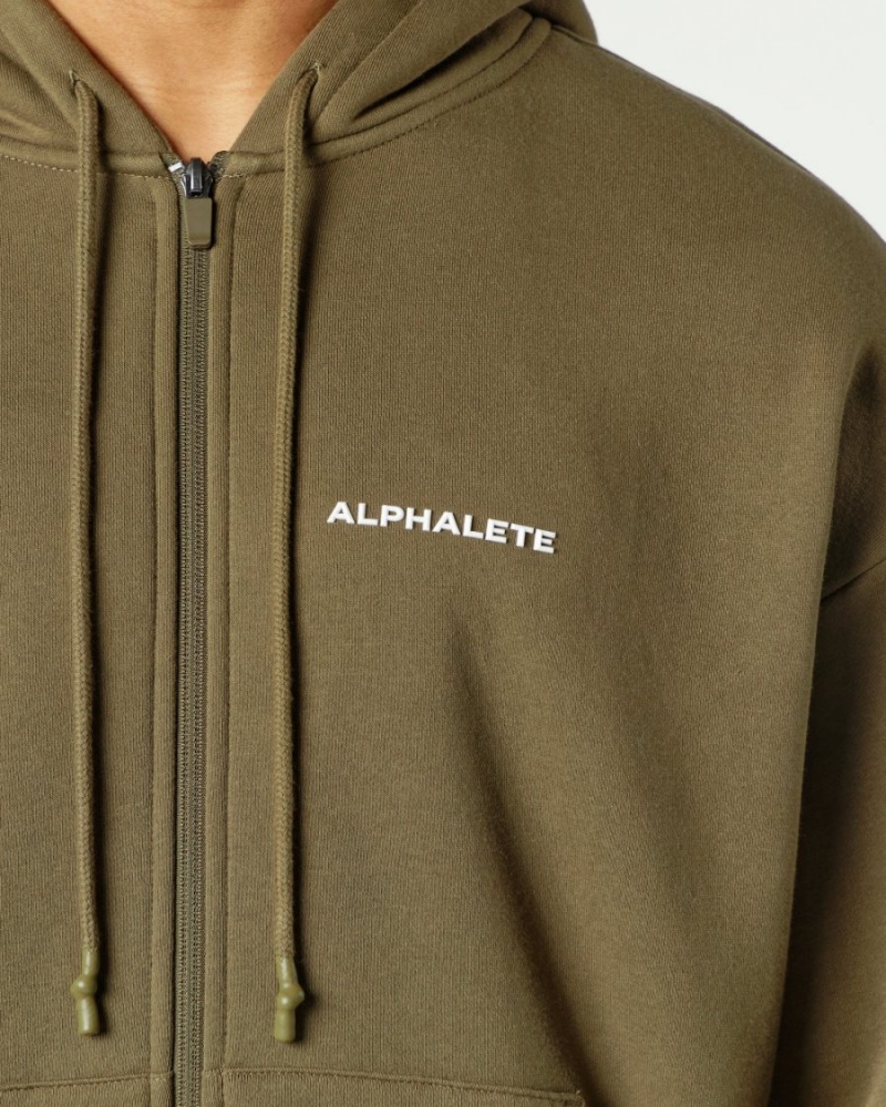 Alphalete Classic Full-Zip Jacket Jakker Herre Willow | KYOFCE-492