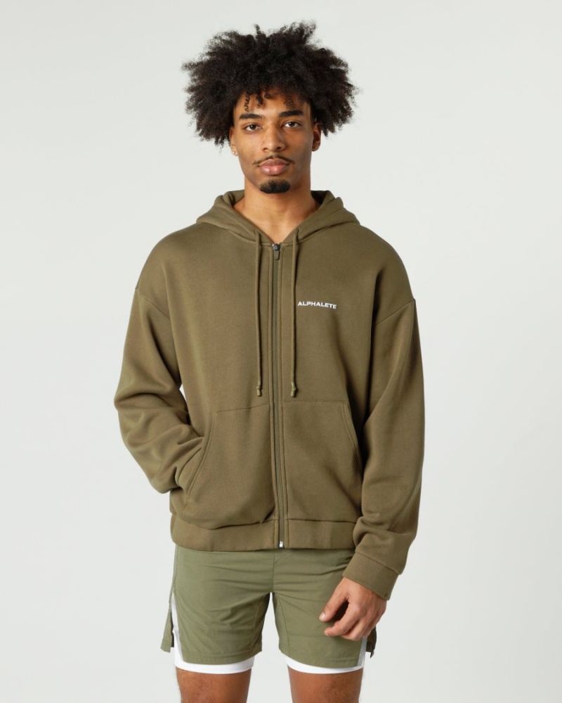 Alphalete Classic Full-Zip Jacket Jakker Herre Willow | KYOFCE-492