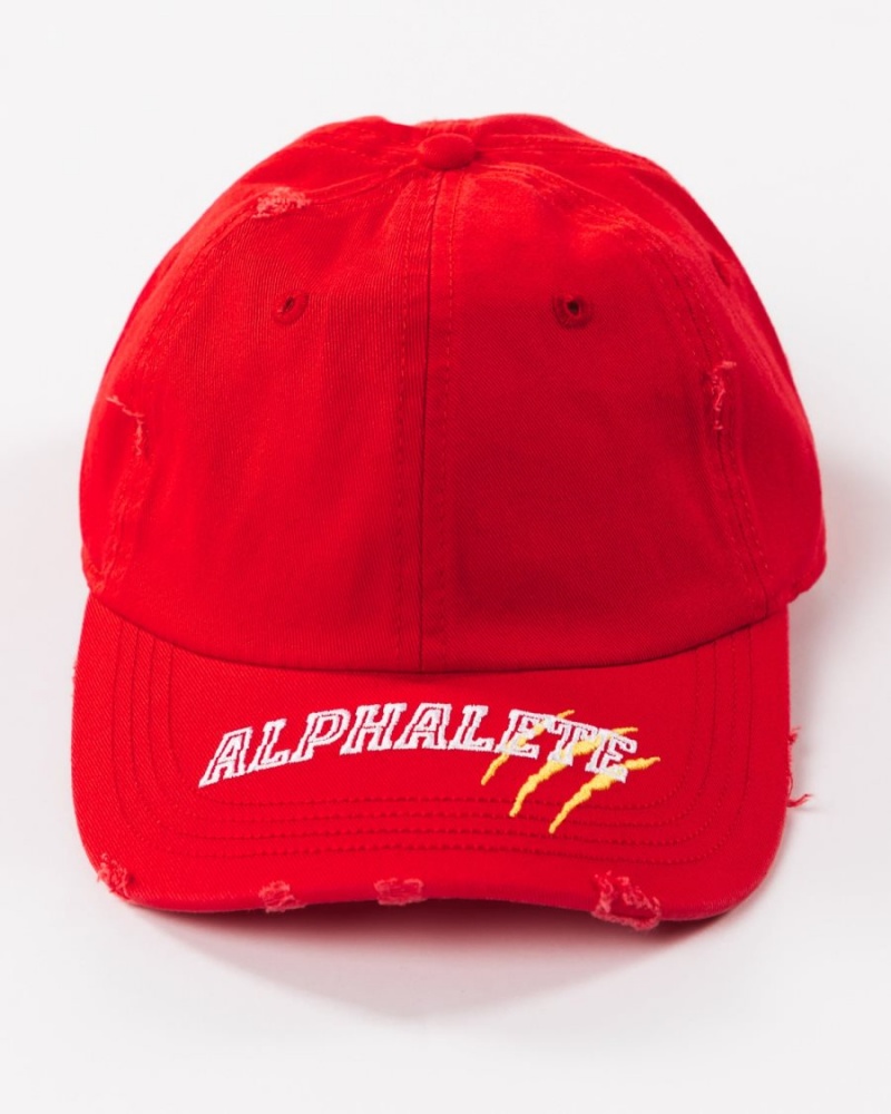 Alphalete Claw Hat Accessories Herre Rød Hvite Gul | XMVWNF-290