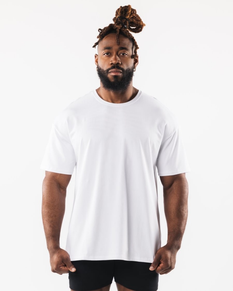 Alphalete Collegiate Tee Skjorte Herre Hvite | GYUIQK-513