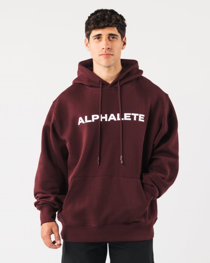 Alphalete Core Hoodie Hettegenser Herre Sangria | UWGTEO-840