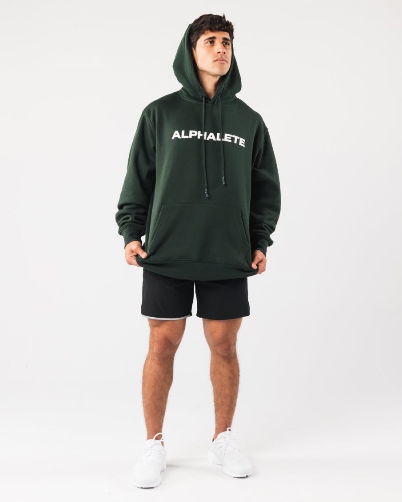 Alphalete Core Hoodie Hettegenser Herre Evergreen | QGPHKM-431