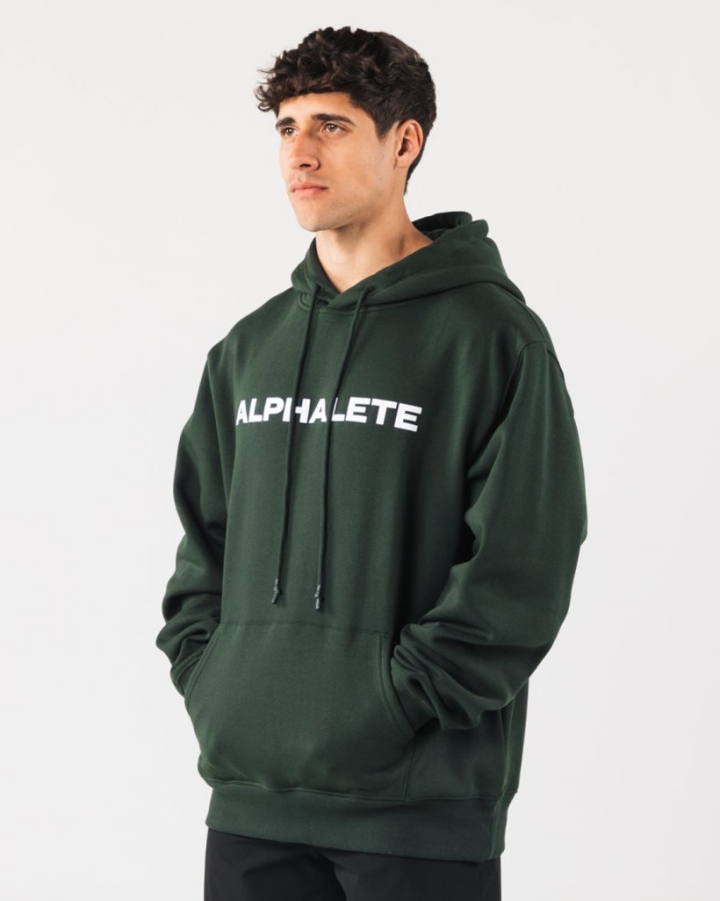 Alphalete Core Hoodie Hettegenser Herre Evergreen | QGPHKM-431