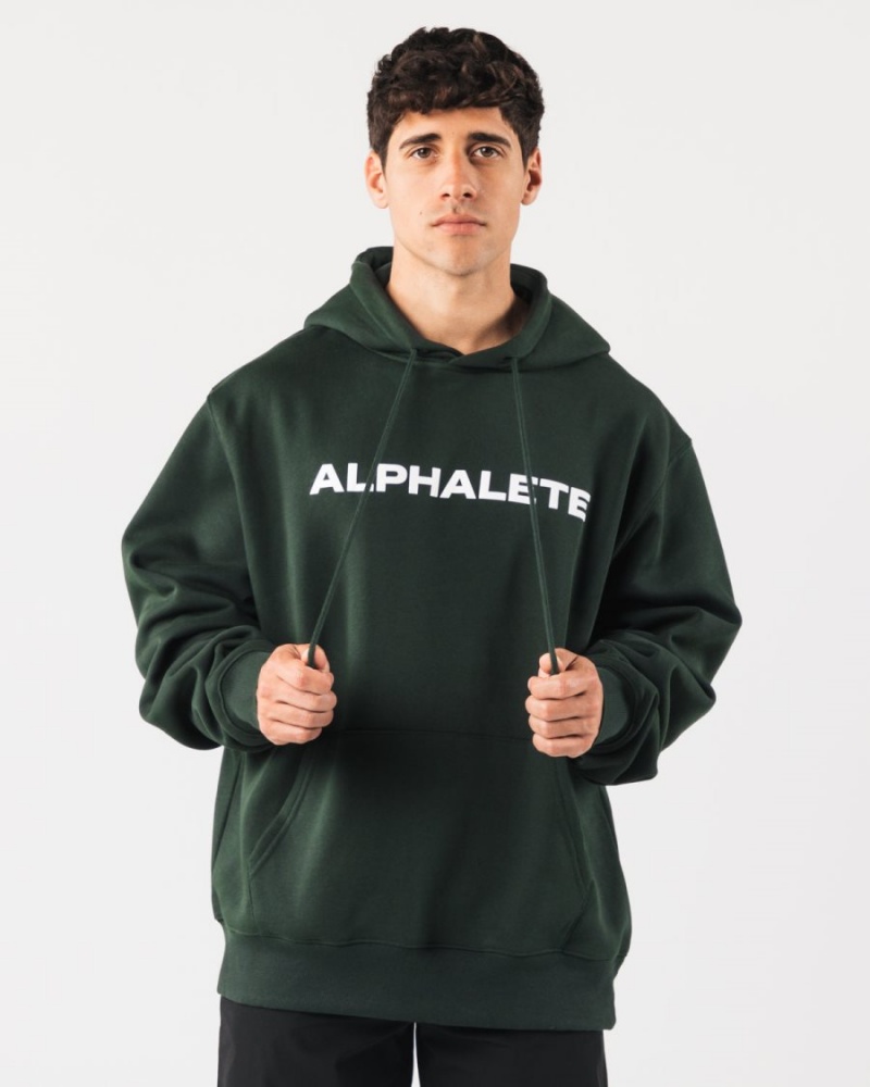 Alphalete Core Hoodie Hettegenser Herre Evergreen | QGPHKM-431