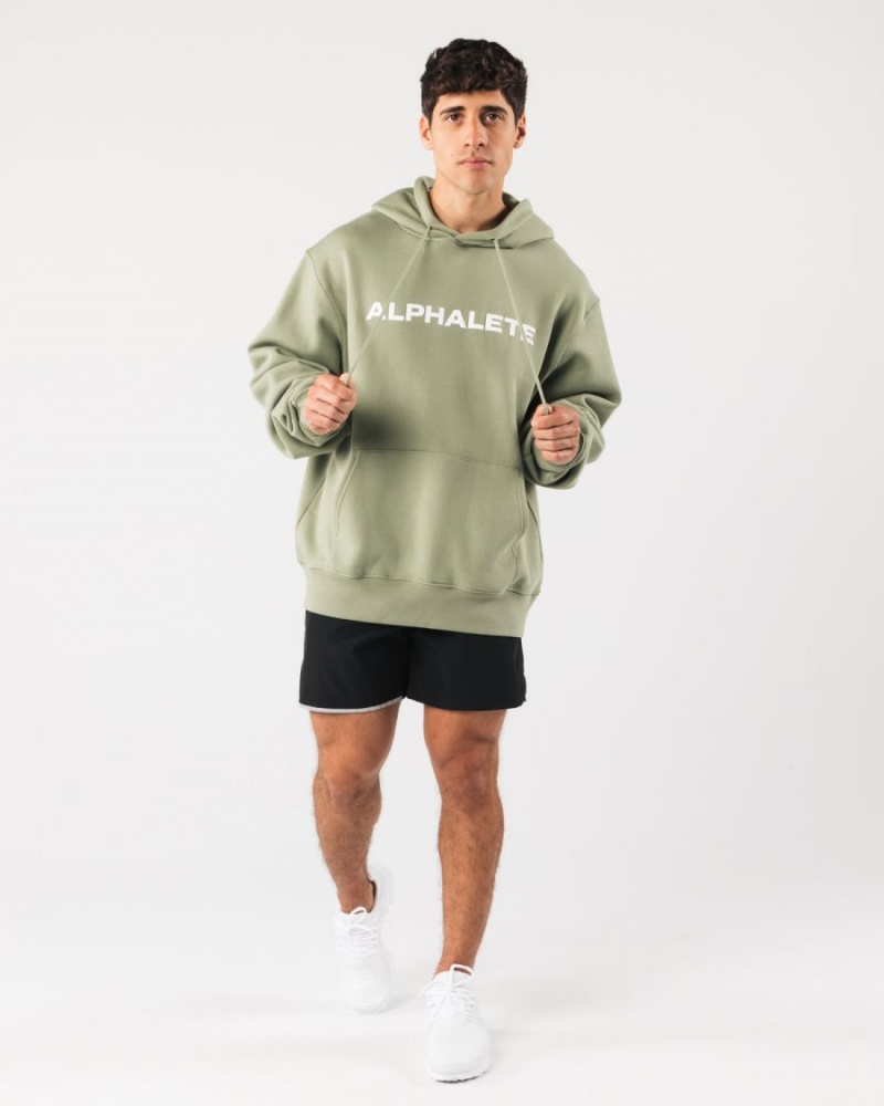 Alphalete Core Hoodie Hettegenser Herre Sage | STAMWP-574