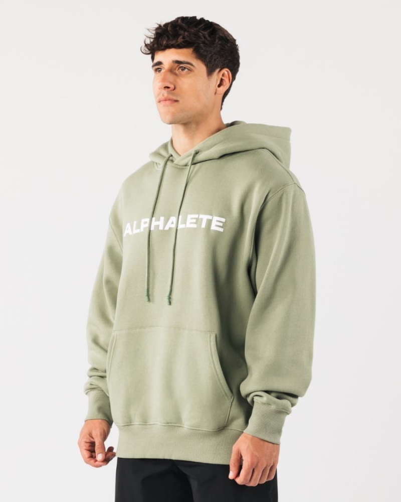 Alphalete Core Hoodie Hettegenser Herre Sage | STAMWP-574