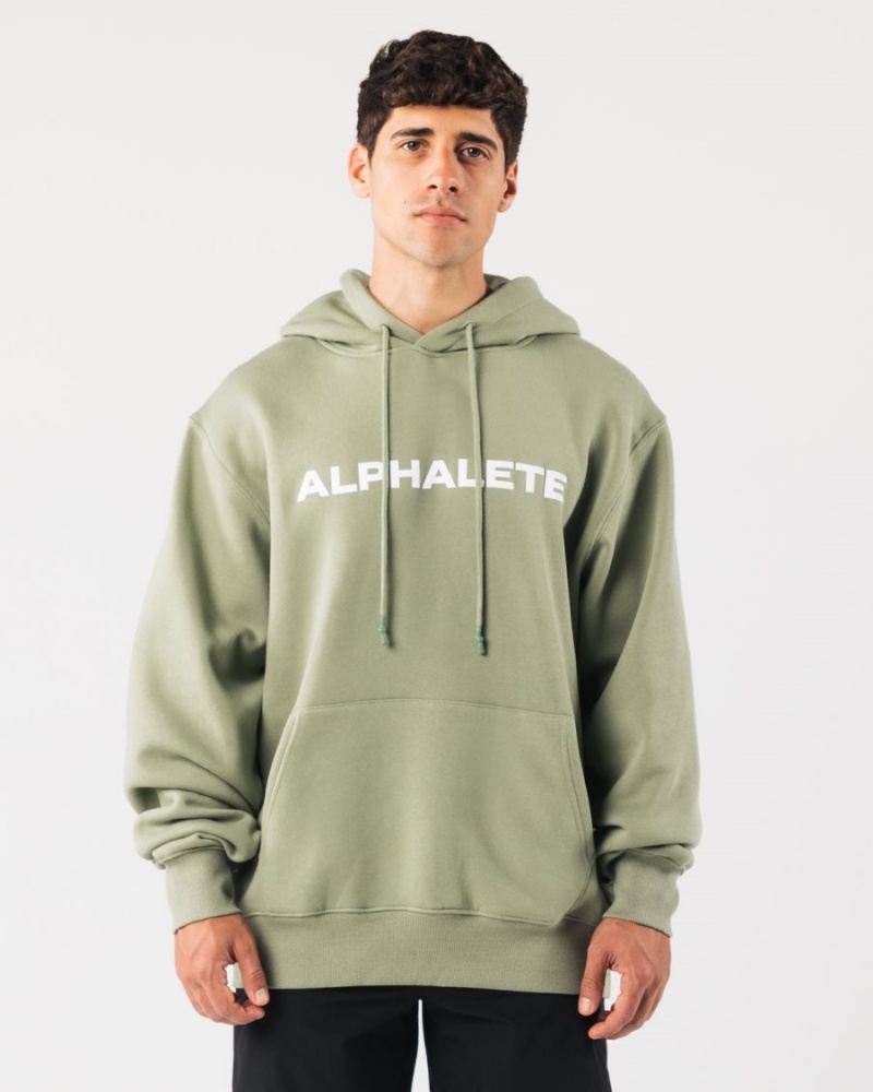 Alphalete Core Hoodie Hettegenser Herre Sage | STAMWP-574