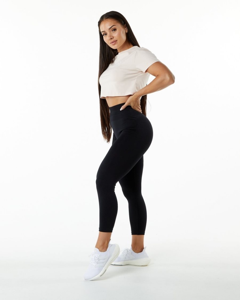 Alphalete Dynasty Crop Skjorte Dame Blush | ULKXWS-127