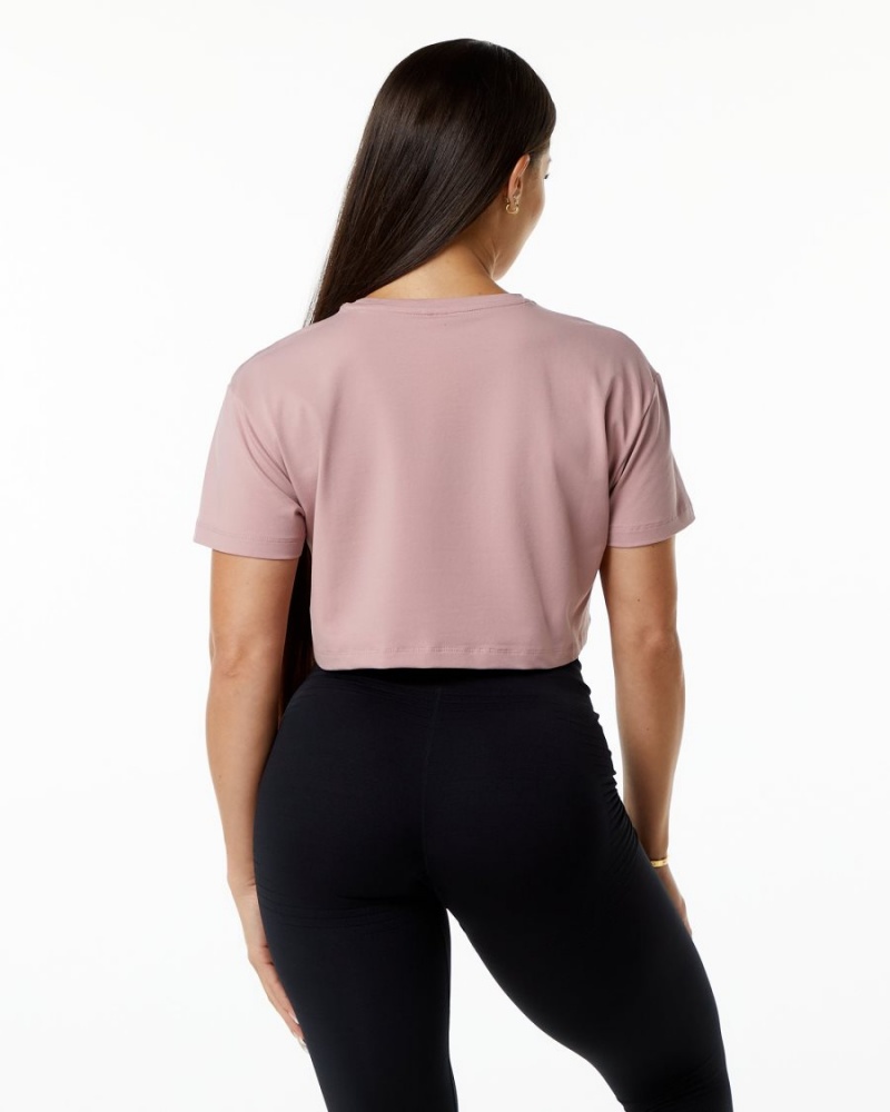 Alphalete Dynasty Crop Skjorte Dame Mauve | YKUBVH-140