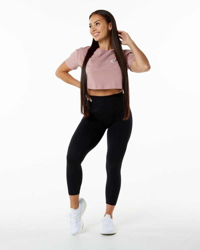 Alphalete Dynasty Crop Skjorte Dame Mauve | YKUBVH-140