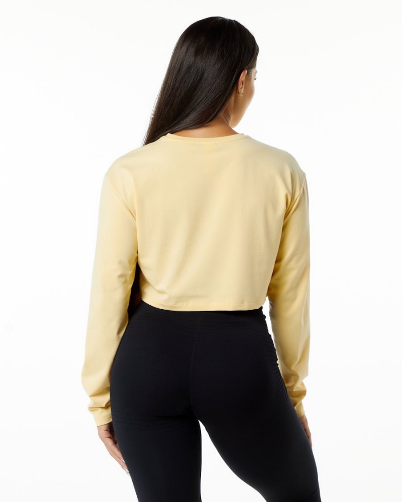 Alphalete Dynasty LS Crop Langermet Dame Daffodil | SQAZBH-261