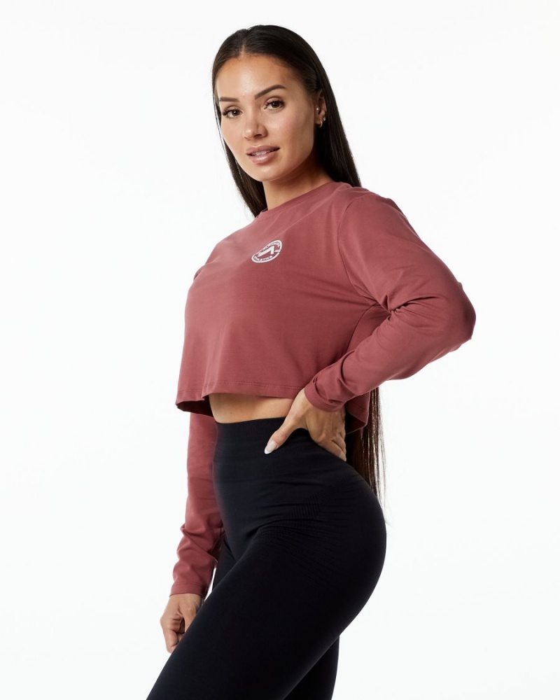 Alphalete Dynasty LS Crop Langermet Dame Gingerbread | JUAGXQ-254