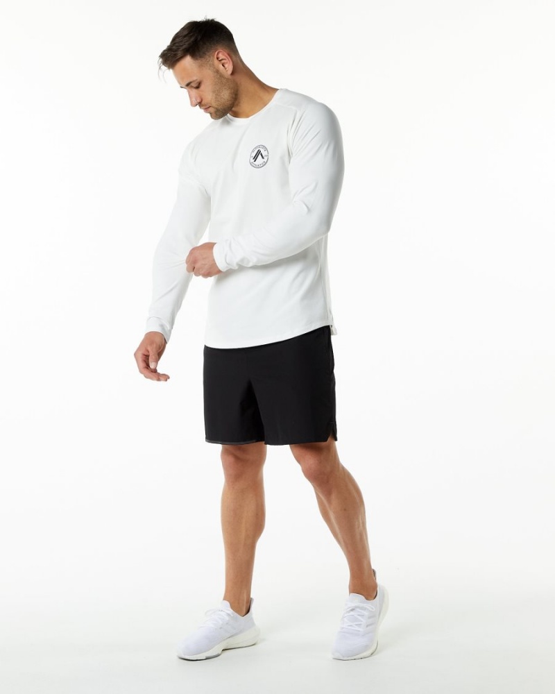 Alphalete Dynasty LS Tee Skjorte Herre Hvite | VZEIPF-678