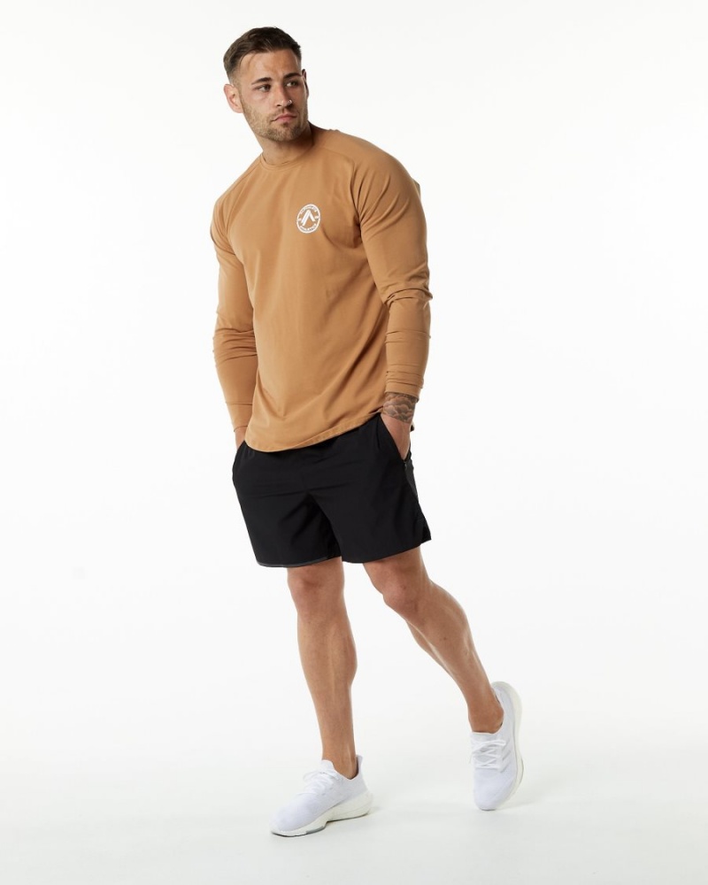 Alphalete Dynasty LS Tee Skjorte Herre Rust | JGIHLA-401