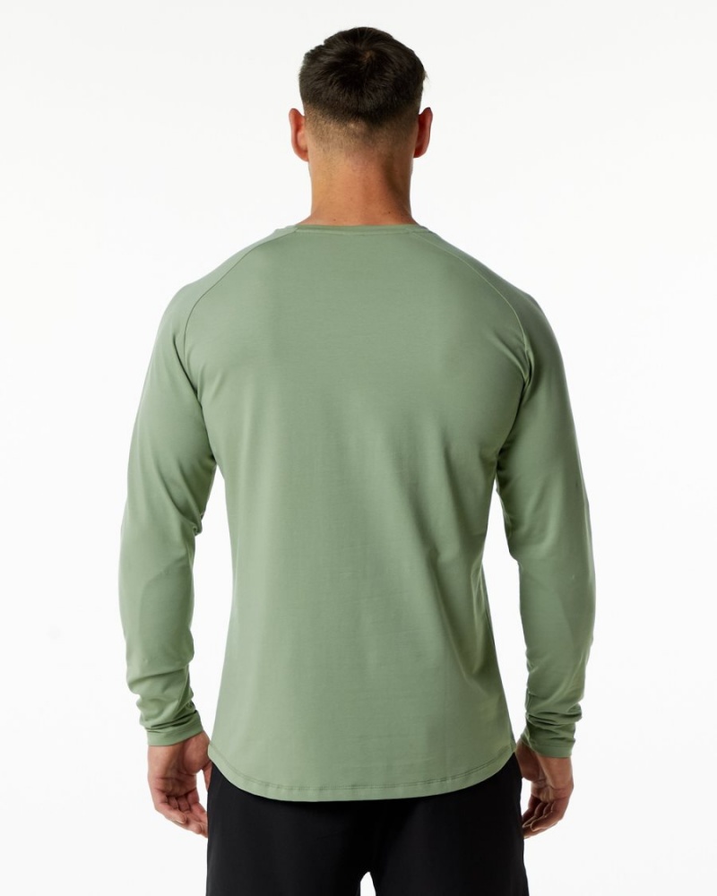 Alphalete Dynasty LS Tee Skjorte Herre Sage | MHEVOT-509