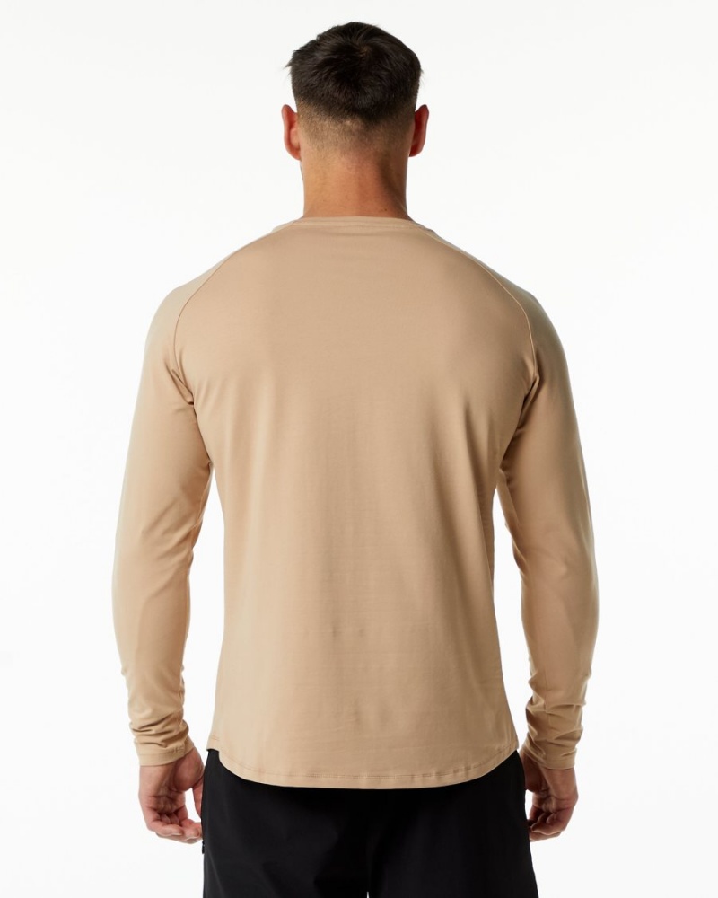 Alphalete Dynasty LS Tee Skjorte Herre Taupe | XVPJKB-502