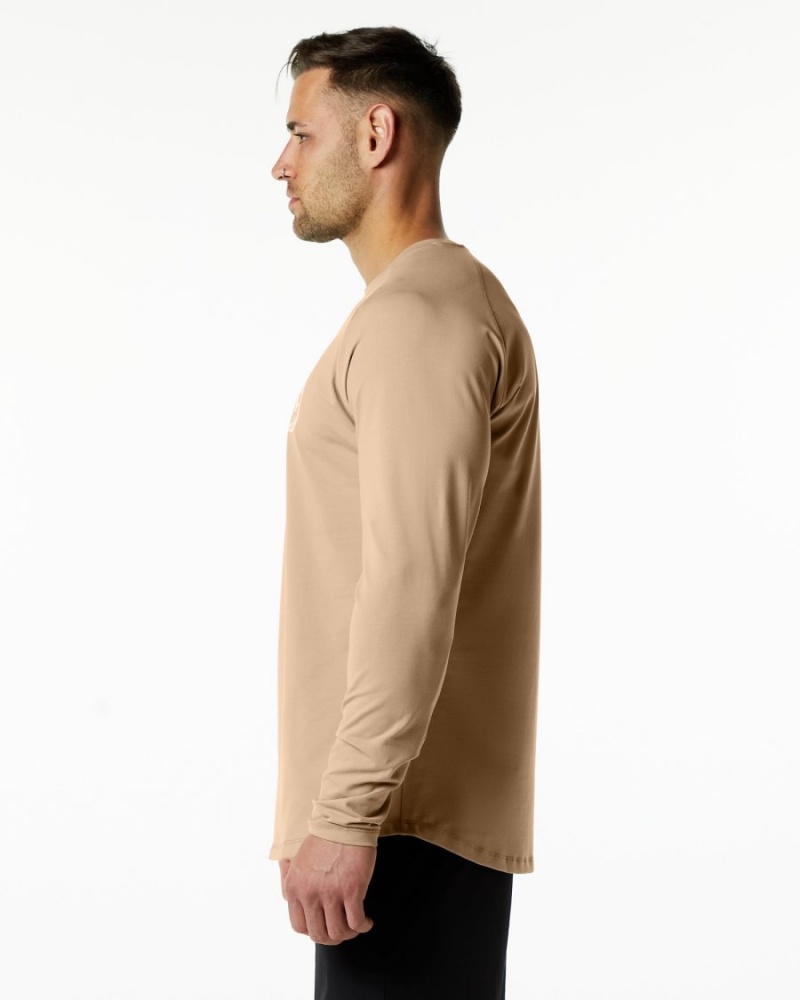 Alphalete Dynasty LS Tee Skjorte Herre Taupe | XVPJKB-502