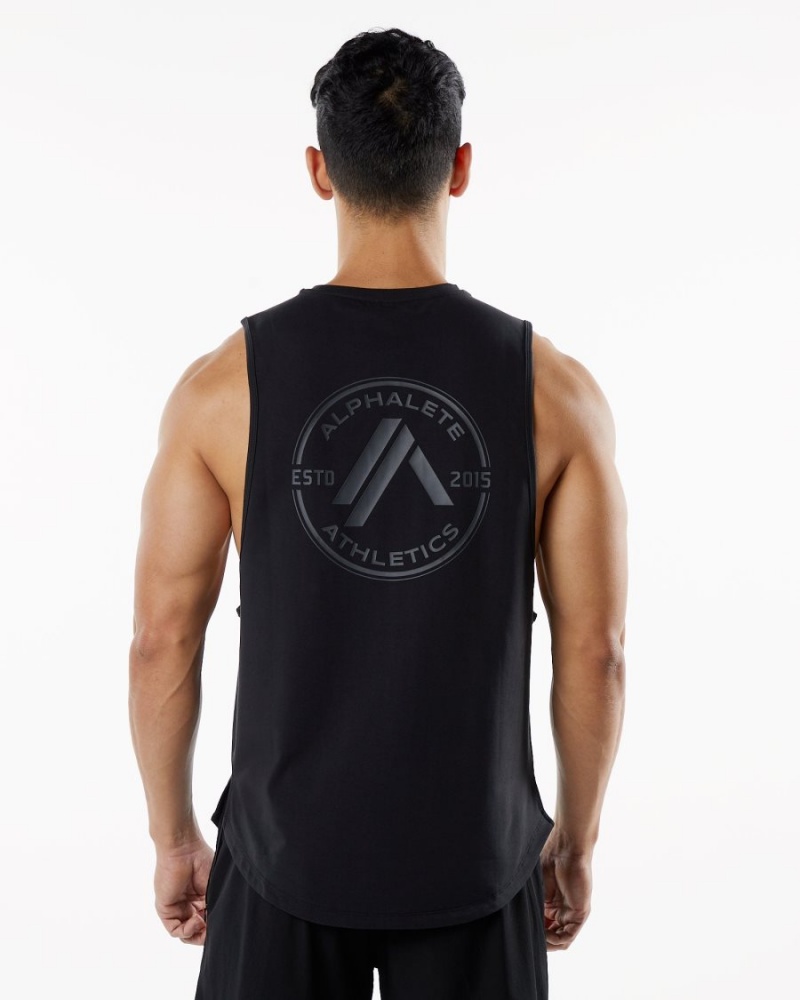 Alphalete Dynasty Tank Singlet Herre Blackout | GYXNLQ-843