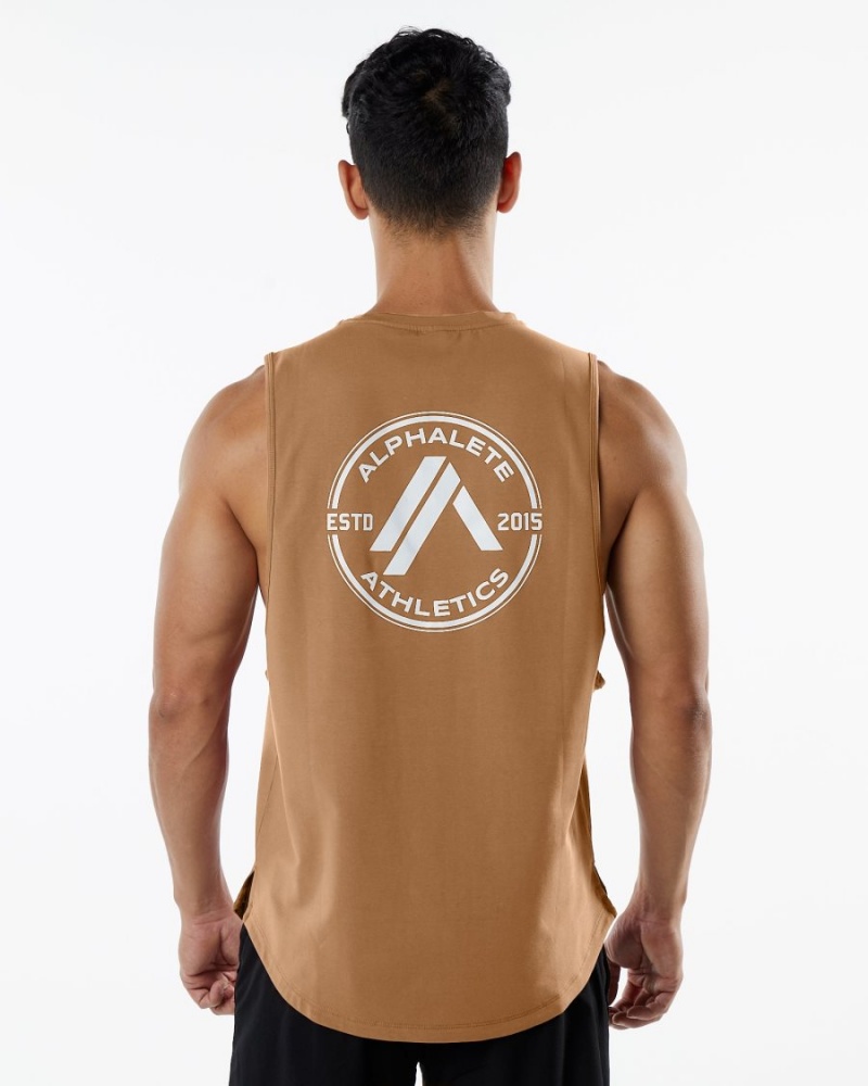 Alphalete Dynasty Tank Singlet Herre Rust | EQNMAP-460