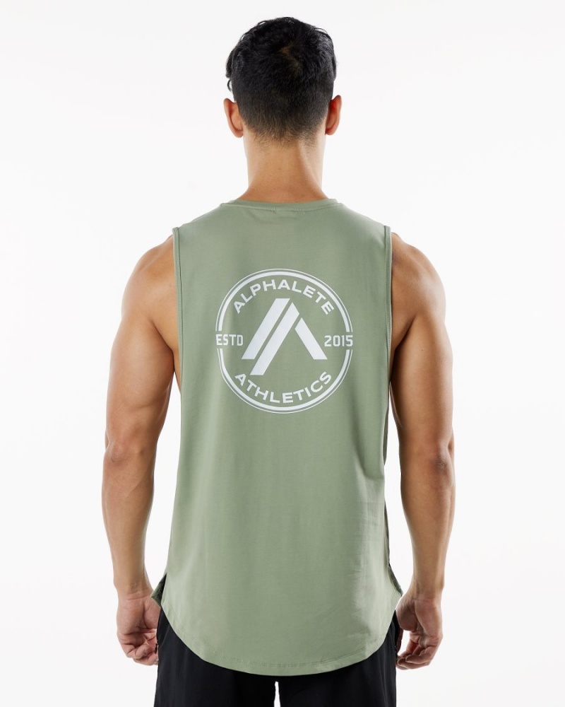 Alphalete Dynasty Tank Singlet Herre Sage | HQJISV-085