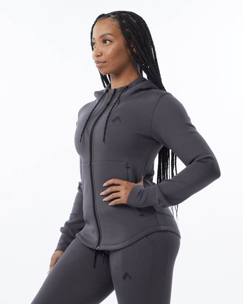 Alphalete ELMTS Atletiske Jacket Jakker Dame Charcoal | YESCIQ-904