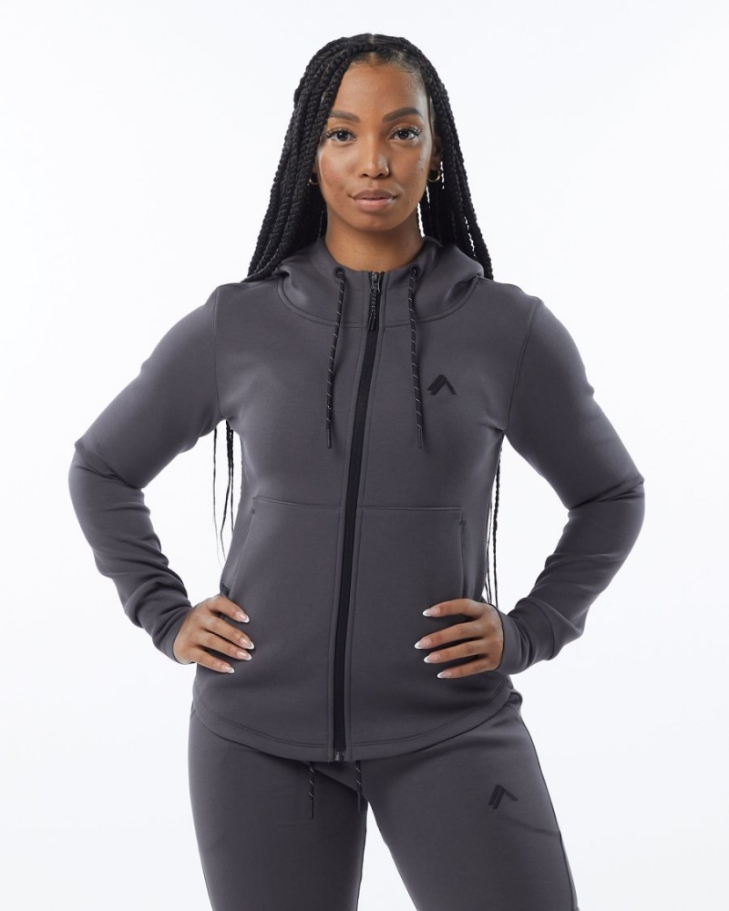 Alphalete ELMTS Atletiske Jacket Jakker Dame Charcoal | YESCIQ-904