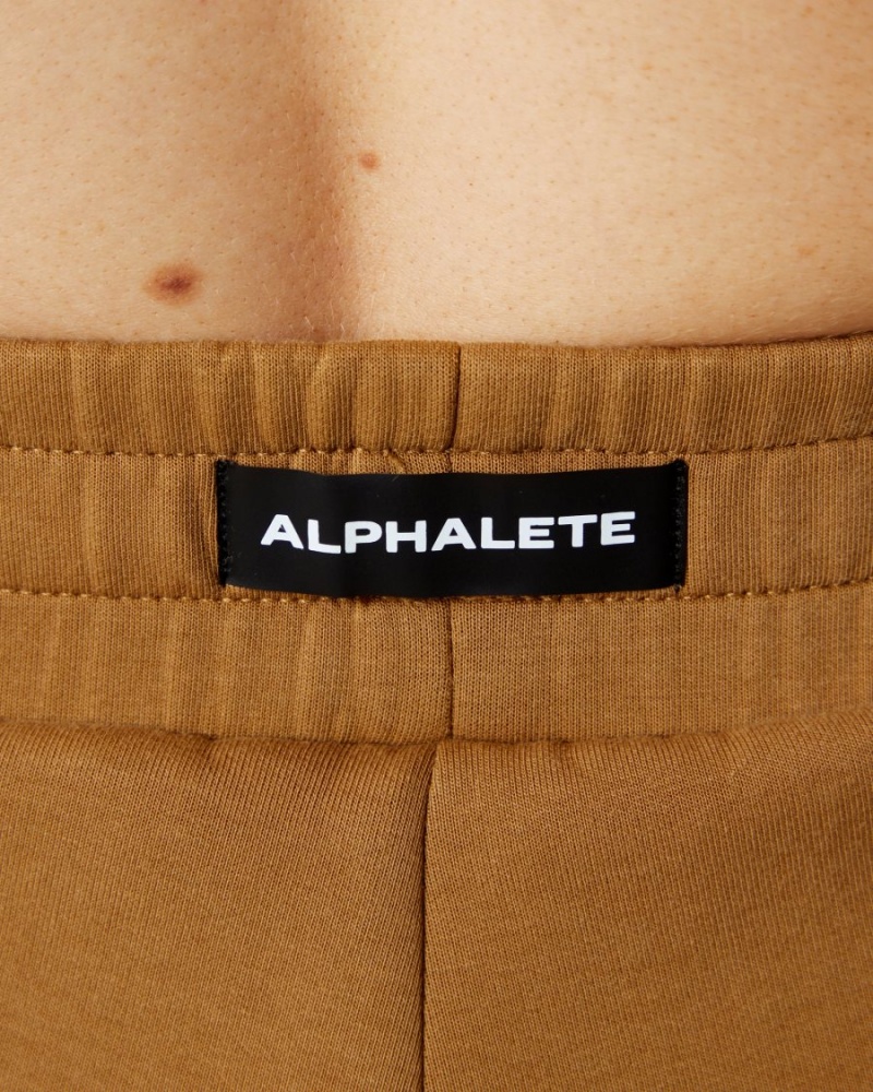 Alphalete ELMTS Atletiske Kort 3.5" Shorts Dame Almond | JNUIHX-907