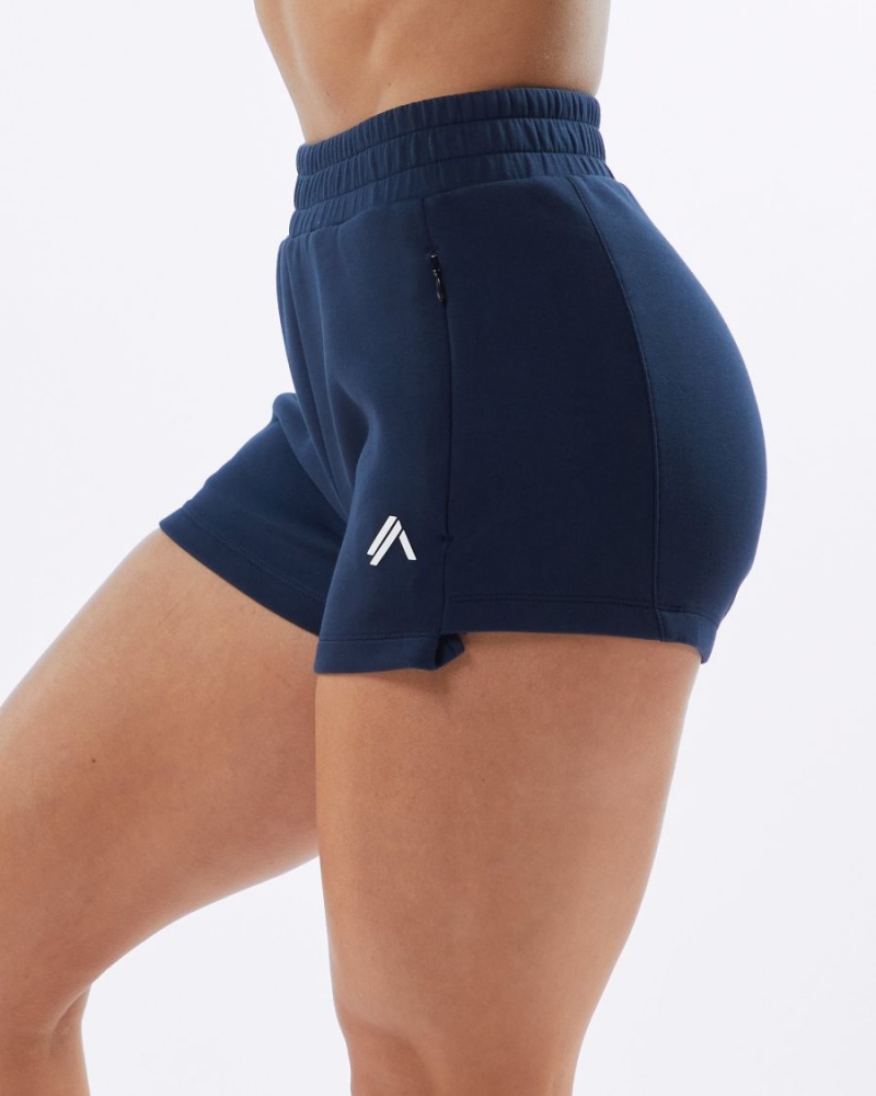 Alphalete ELMTS Atletiske Kort 3.5" Shorts Dame Marineblå | YRZBUP-749