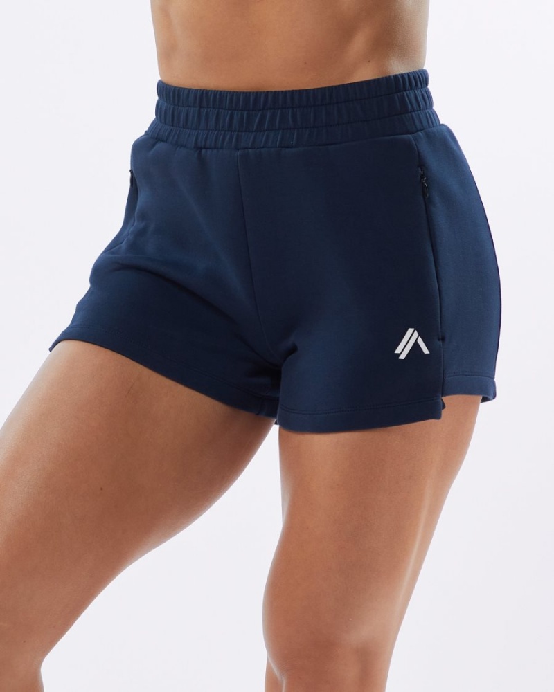 Alphalete ELMTS Atletiske Kort 3.5" Shorts Dame Marineblå | YRZBUP-749