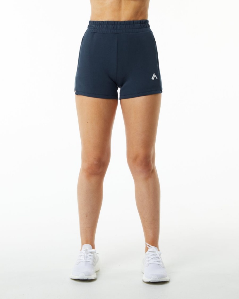 Alphalete ELMTS Atletiske Kort 3.5" Shorts Dame Marineblå | AXCKHR-128