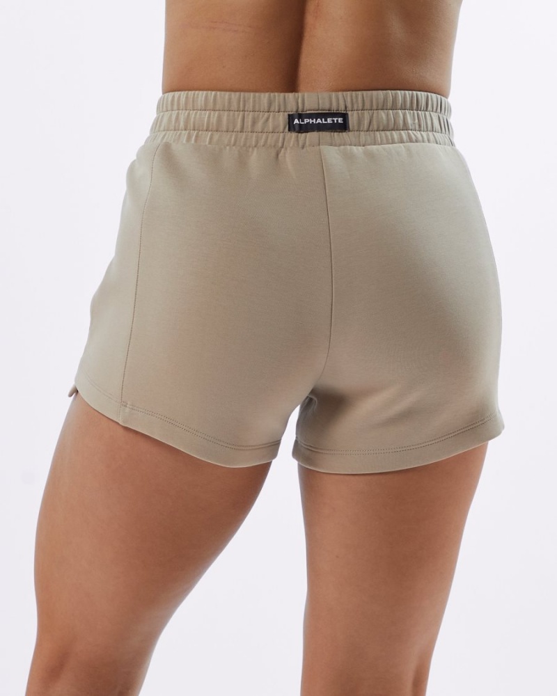 Alphalete ELMTS Atletiske Kort 3.5" Shorts Dame Tan | UNWKFX-816